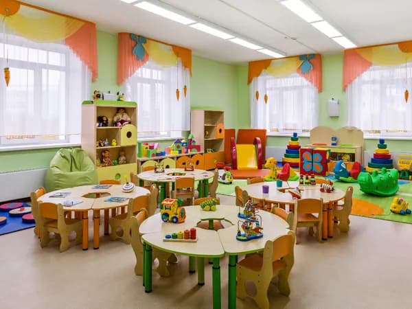 Colourful childcare classroom