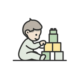 Toddler playing with blocks